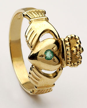 Ladies Emerald Claddagh Ring CLAD3ME