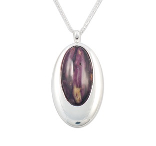 Silver Oval Pendant with Heathergem HP42