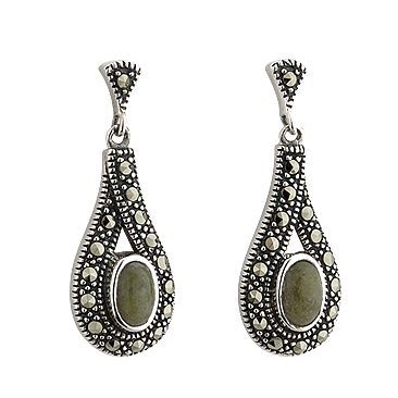 Marble and Marcasite Earrings S33397