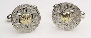 Small Warrior Cufflinks with Bead WCL1B