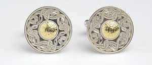 Large Warrior Cufflinks with Bead WCL2B