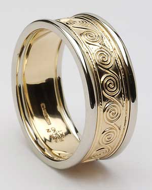 Ladies Pierced Celtic Band with Trim WED177