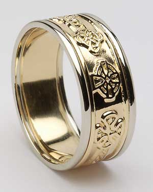 Gents Celtic Cross Band with Trims WED267