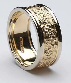 Gents Celtic Continuity Diamond Set Band with Trim WED78