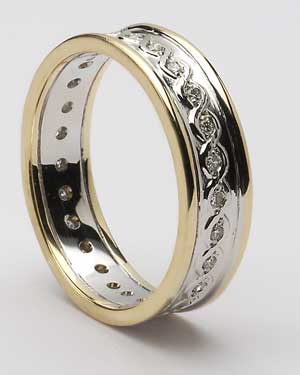 Gents Celtic Continuity Diamond Set Band with Trim WED78